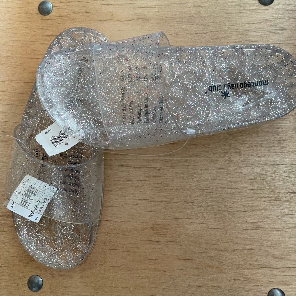 Jelly Sparkly Sandals Slides